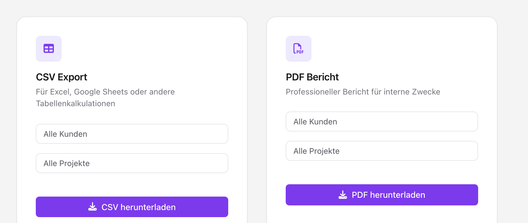 LOTS PDF und CSV Export